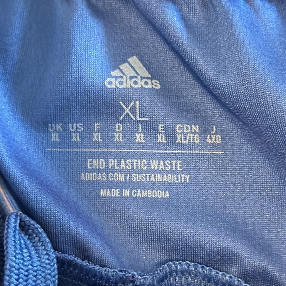 Adidas Blue and Black Athletic Shorts with Signature Stripes size XL - Picture 3 of 6